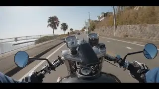 【SR400】″排気音″が気持ち良い動画/三浦の海と河津桜ツーリング exhaust sound only