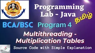 Java Program 4- Multiplication tables using Multithreading- Java Lab Bharathiar University