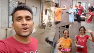 મામા ના ઘરે ફુલ ઉડાડી ને સ્વાગત કર્યુ || dhaval domadiy