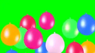 Colourful balloons green Screen 4K Video