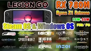 Legion Go 1 Test SteamOS 3.8 & Windows 15W - 25W