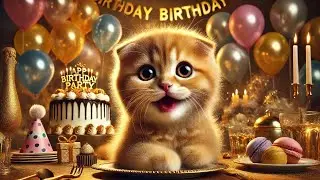 🎉Happy Birthday Song!!! 🎂 1 Hour 【Long Ver.】Cutecat kitten