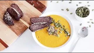 ТЫКВЕННЫЙ СУП + ХЛЕБ ИЗ ЛЬНЯНОЙ МУКИ | Вегетарианский, палео рецепт