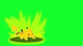 Green Screen Pikachu use thunderbolt on eevee