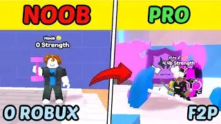 NOOB to PRO with 0 ROBUX in Arm Wrestle Simulator (Episode 2) | NEW UPDATE