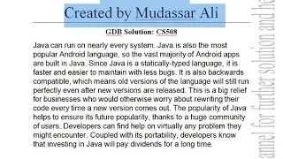 Cs508 GDB No 1 Solution Spring 2018 Last date 16 08 2018