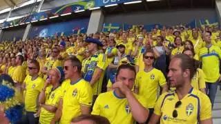 Gula väggen under Italien-Sverige i Toulouse