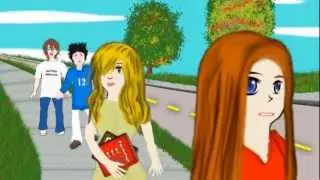 Kids walking to school.