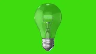 3D Light Bulb Rotation Animated on Green Screen Animation