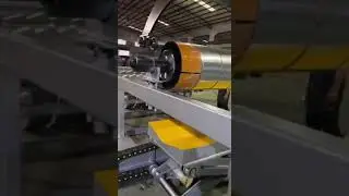 Metal uncoil, leveling, slitting, cut to length, recoiler test run.