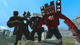 MECHA PROJECTOR MAN VS MECHA CAMERA MAN VS MECHA SPEAKER MAN In Garry's Mod!