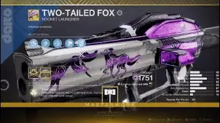 Destiny 2 Two-Tailed Fox Catalyst 2 Masterwork 6.3.-9.3.2023