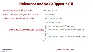 Reference and Value Types | C# Getting Started