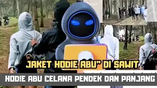 celana pendek vs celana panjang , jaket hoodie abu abu celana hitam pendek viral