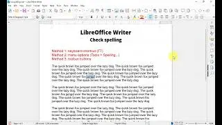 LO Writer: check & correct spelling; 3 methods 