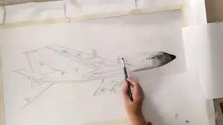 Drawing Time-lapse of KC-135 USAF