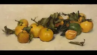 Мандарины. Живопись маслом.
