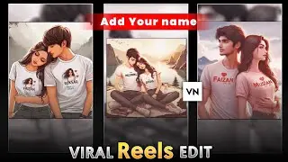 Viral girl boy t shirt name art video editing | Instagram viral couple name art video kaise banaye