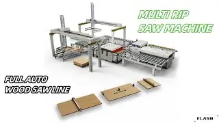 automatic wood plank board rip saw machine