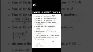 Maths important formulas