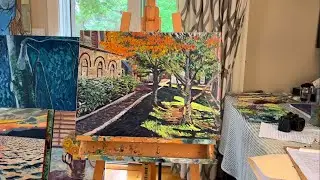 Painting the Path by the Library on Bigger Canvas, the Artist Journal