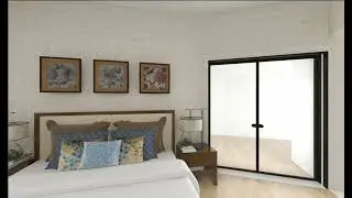 3D walkthrough | Spacious Bed room with study space | Interior Design || Mend & Blend #shorts