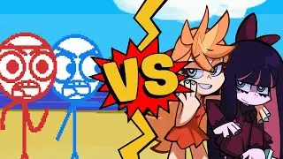 M.U.G.E.N Battles | Red/Blue vs Panty/Stocking | D. Figures vs Panty & Stocking with Garterbelt