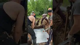 Монтаж септика. Канализация для дома. #канализация #септик #септикподключ #септикизеврокубов