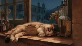 Кошачье мурлыканье + дождь = Идеальный релакс 🌧️ 