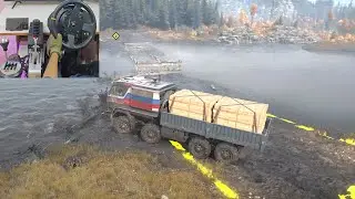 Delivery Wooden Planks To Wooden Bridge | Snow Runner | Thrustmaster Setup #snowrunner #gameplay