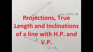 Line Inclined to both Principal Planes, Find True Length and True Inclinations