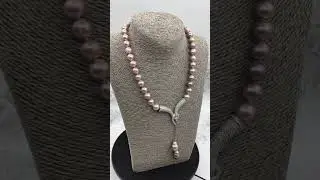 Shimmering necklace made from big rare round edison pearls. #handmadejewelry #naturalpearls