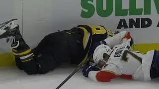 A.J. Greer did not board David Pastrňák