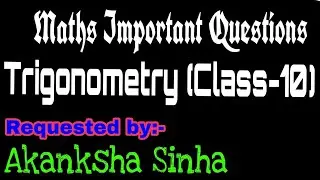 [PDF] Trigonometry Class 10 - Important questions