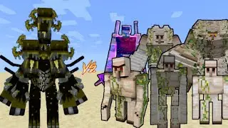 Little Overlorden VS All Iron Golems in Minecraft - Minecraft mob battle