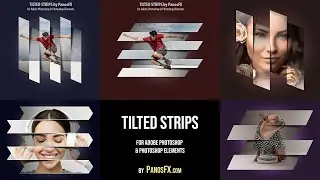 Using the TILTED STRIPS Photoshop actions by PanosFX