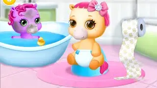 Маленькие 4 Сестренки Пони и Радужный Единорог Открывают Подарки/Игра Мультик: Играем и Ухаживаем