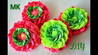 🌼Цветы канзаши из ленты 5см🌼/Interesting Flowers Kanzashi/Hermosas  Flores