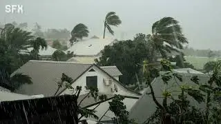 heavy rain and fast wind ambience sound effect