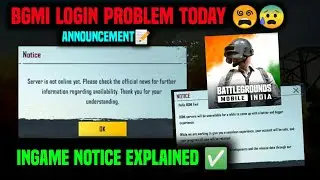 BGMI LOGIN PROBLEM TODAY 🔥 BGMI SERVER IS NOT ONLINE YET 🔥 BGMI NOT OPENING SERVER NOTICE SOLUTION