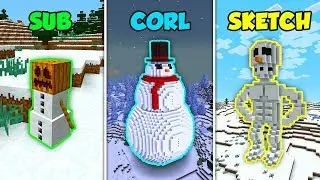 SUB vs CORL vs SKETCH - SNOWMAN in Minecraft! (The Pals)