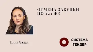 Отмена закупки по 223 ФЗ. Инна Чалая