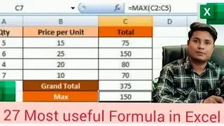 Excel me formula use kaise kare/Top 27 Excel most useful Formula/#pintukyraj New Excel formula hindi
