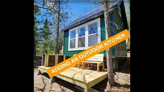 Off Grid Cabin Build - #18 -  Outdoor Kitchen from Slate Pool Table