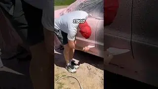 Exterior plaster on a car
