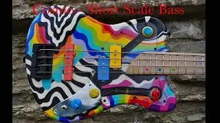 Cosmo Bass Demo  -  Short Scale (28.5") Super Colourful Hand Painted Bass Guitar