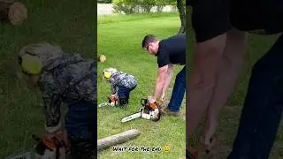 Starting our Stihls together | Stihl MS 210C vs Toy Stihl chainsaw  