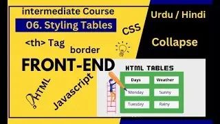 Styling HTML beautiful Tables Responsive with CSS | Table Tags | intermediate Urdu Web development
