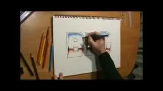 How to draw metallic chrome text letters.. easy as!!!!