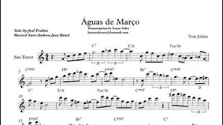Transcription Joel Frahm - Águas de Março (Sant Andreu Jazz Band)